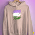 Genderqueer Pride Flag Ripped Reveal Hoodie - Light Pink